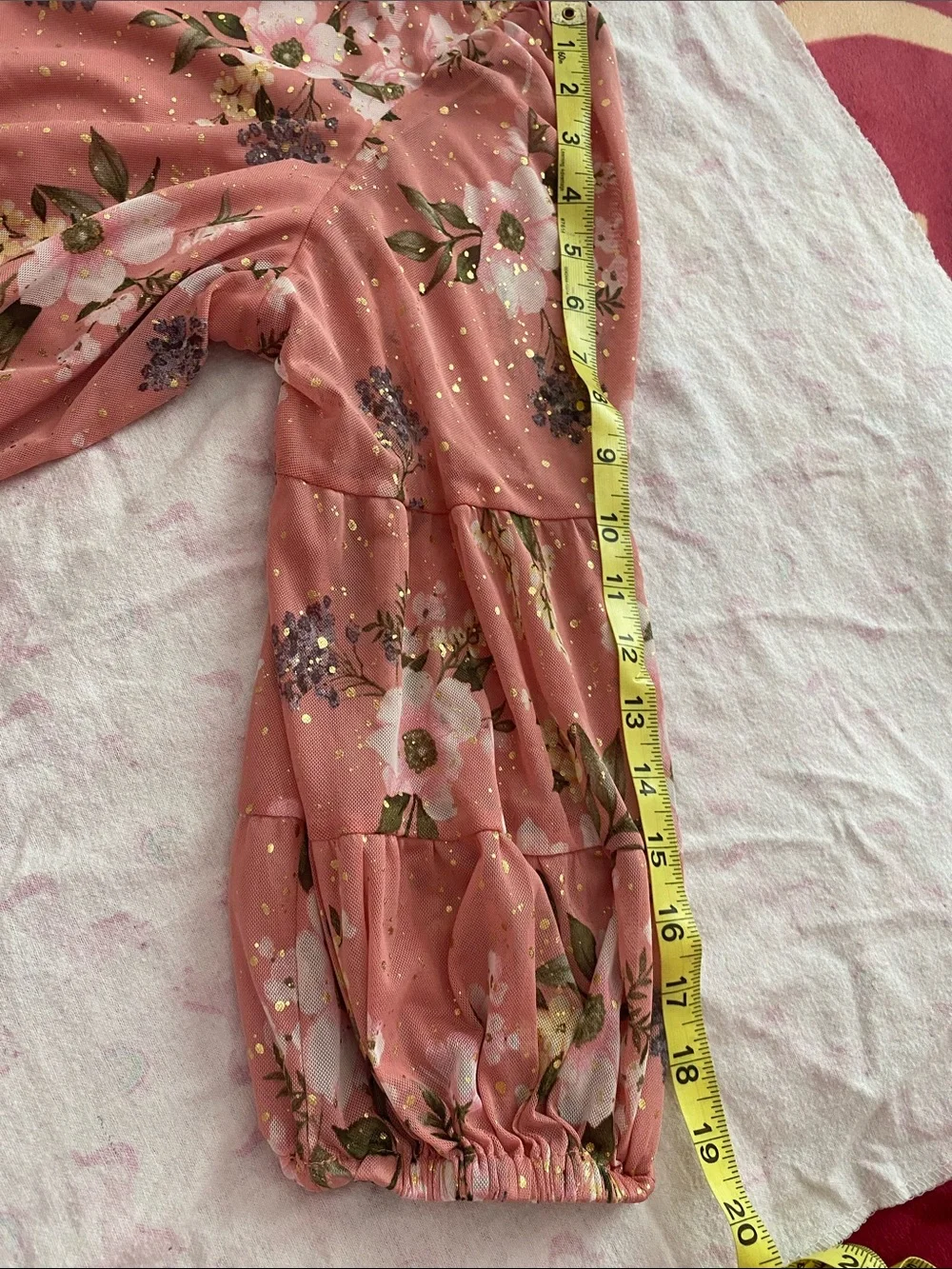 Sara Michelle Dusty Rose Floral V-Neck Long Sleeve Blouse